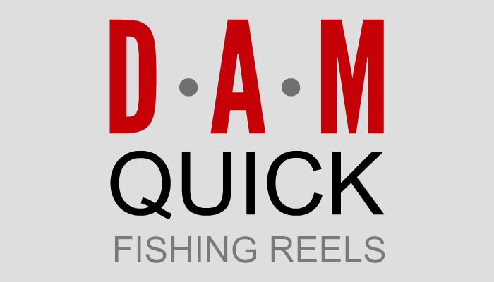 DAM Quick Fishing Reels sign. DAM Quick Fishing Reels