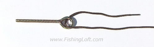 Step 1 for tying the Palomar Knot - Pass the line through the eye of the hook or swivel.
