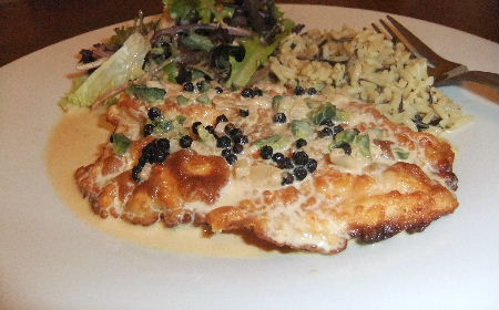 Pan Fried Tilapia Fillets with Peppercorn-Jalapeño Sauce