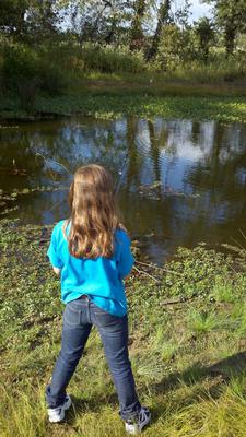 Looking back at the memories of fishing from a nearby pond