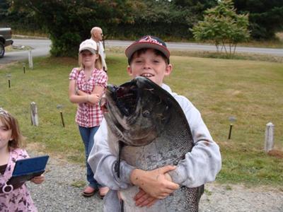 39.5 pound King Salmon gutted and gilled - Englund Marine Biggest Fish Leader
