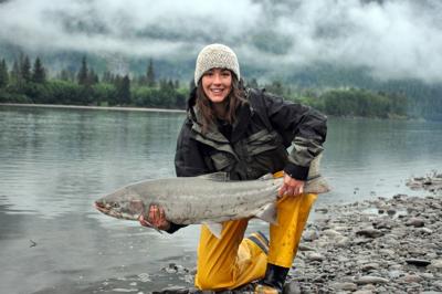 Skeena River Steelhead Caught on a Chrome Spin-N-Glo