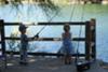 Grayson and Slade learning how to fish at Lake Cachuma