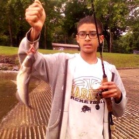 Little Catfish Caught on Baited Spincast Reel